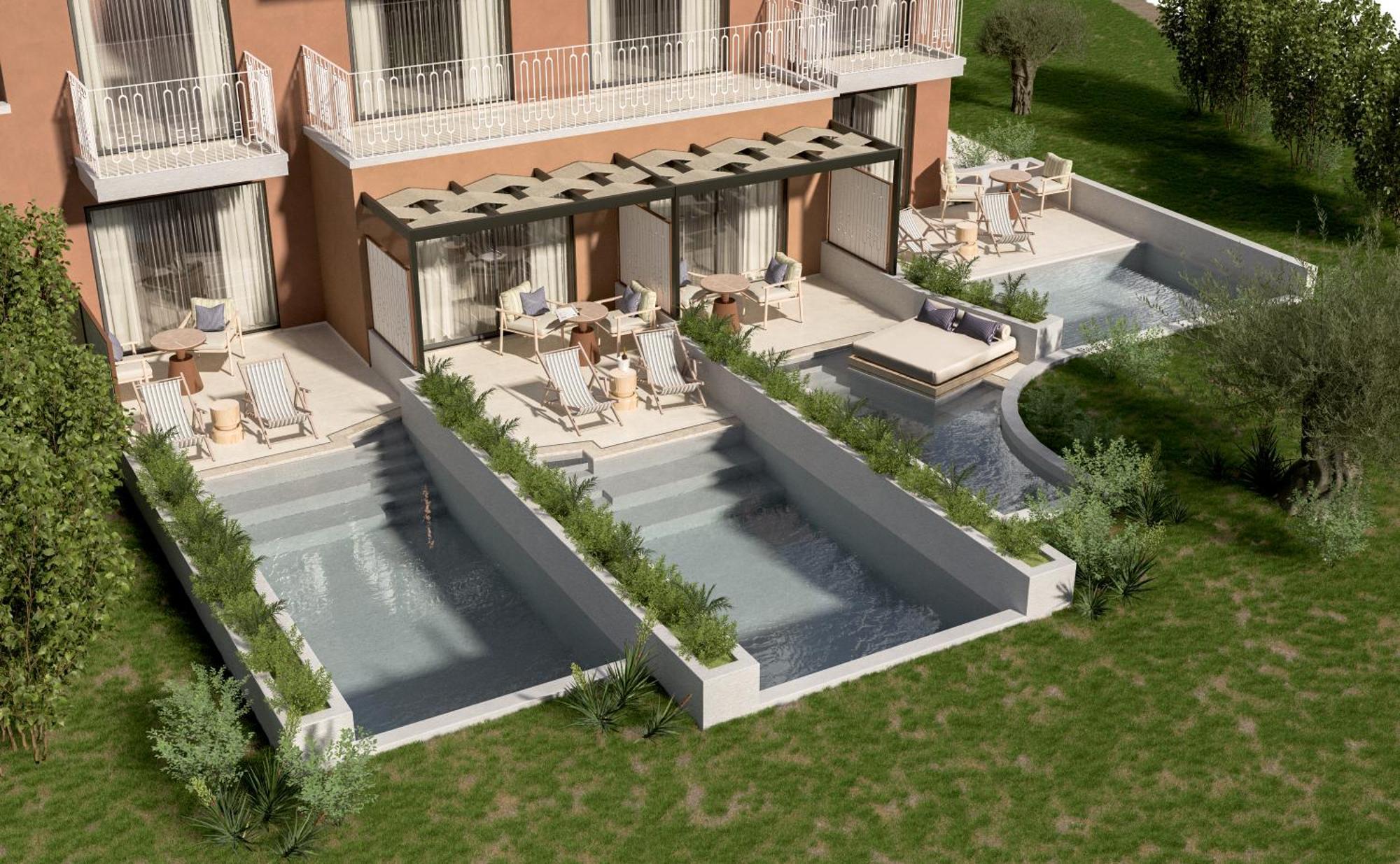 Sentido Apollo Palace Mesongi Exterior photo 3D rendering of a hotel
