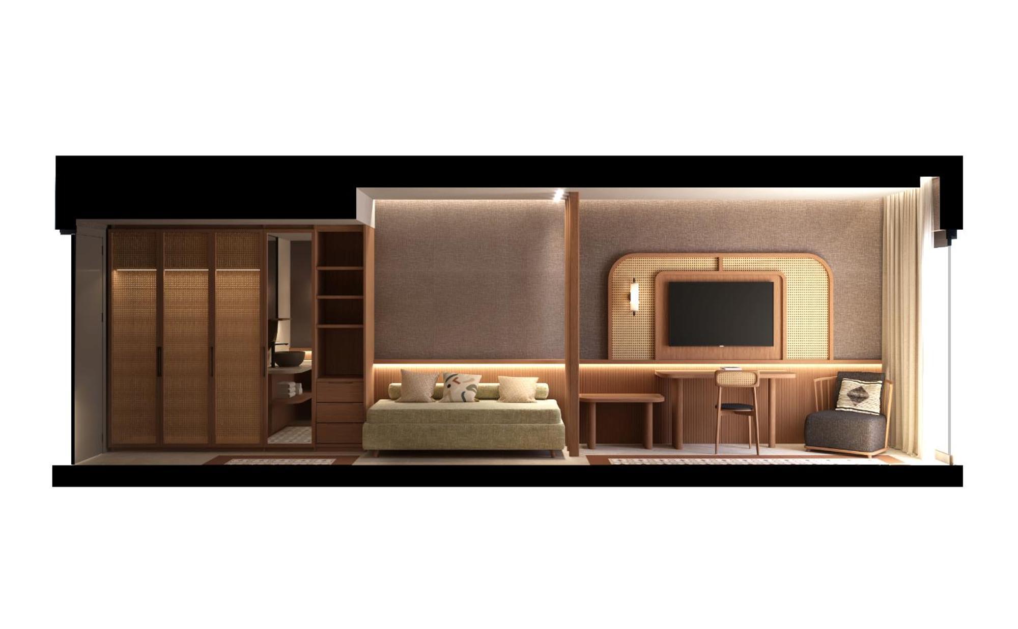 Sentido Apollo Palace Mesongi Exterior photo A 3D rendering of a hotel room